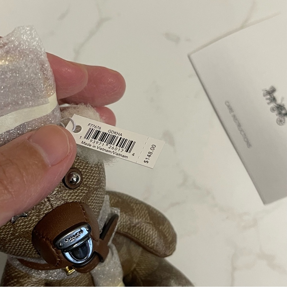 NWT Coach Bear charm brown monogram - Picture 5 of 6